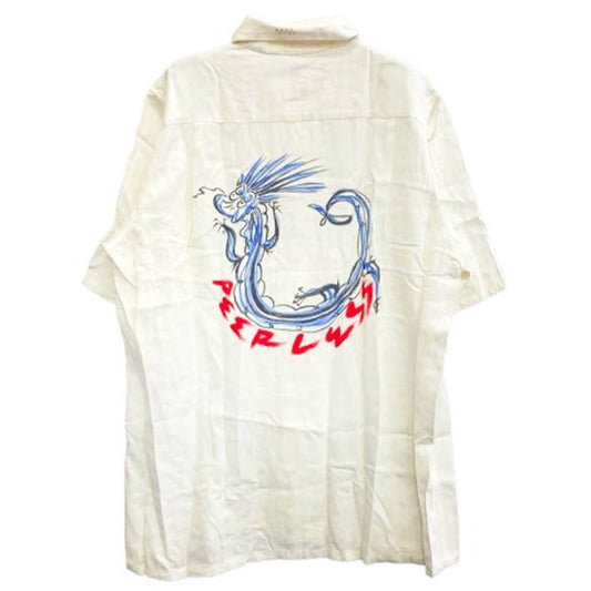 VISVIM ビズビム 20SS 0120105011021 FREE EDGE SHIRT S/S RAYON バックペイント レーヨン 半袖 オープンカラー シャツ ホワイト系【中古】