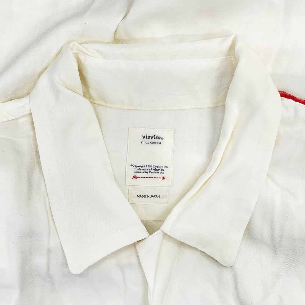 VISVIM ビズビム 20SS 0120105011021 FREE EDGE SHIRT S/S RAYON バックペイント レーヨン 半袖 オープンカラー シャツ ホワイト系【中古】