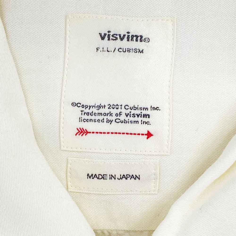 VISVIM ビズビム 20SS 0120105011021 FREE EDGE SHIRT S/S RAYON バックペイント レーヨン 半袖 オープンカラー シャツ ホワイト系【中古】
