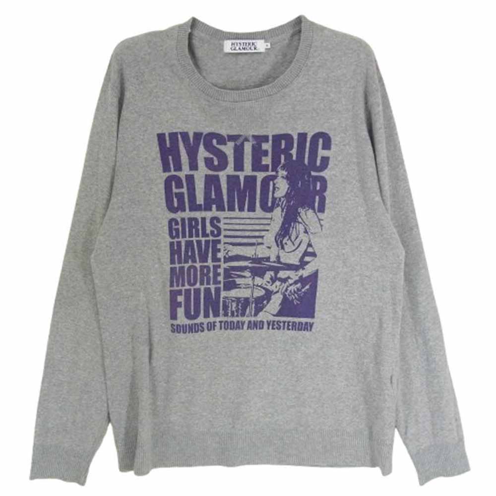 HYSTERIC GLAMOUR ヒステリックグラマー 0251CS04 ガールプリント 前V カットソー グレー系 M【中古】