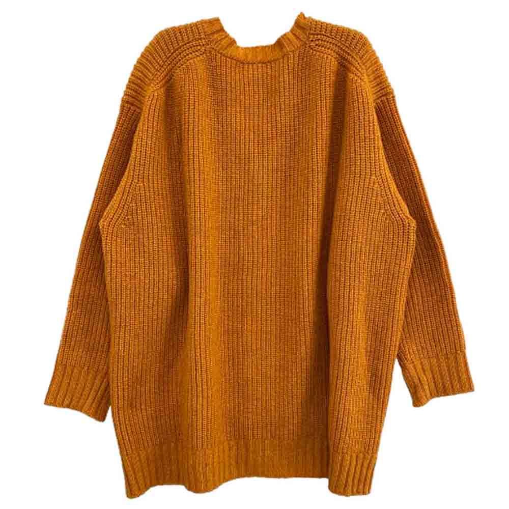 gomme ゴム サイドボタン ローゲージ ウール ニット オレンジ系 M【中古】