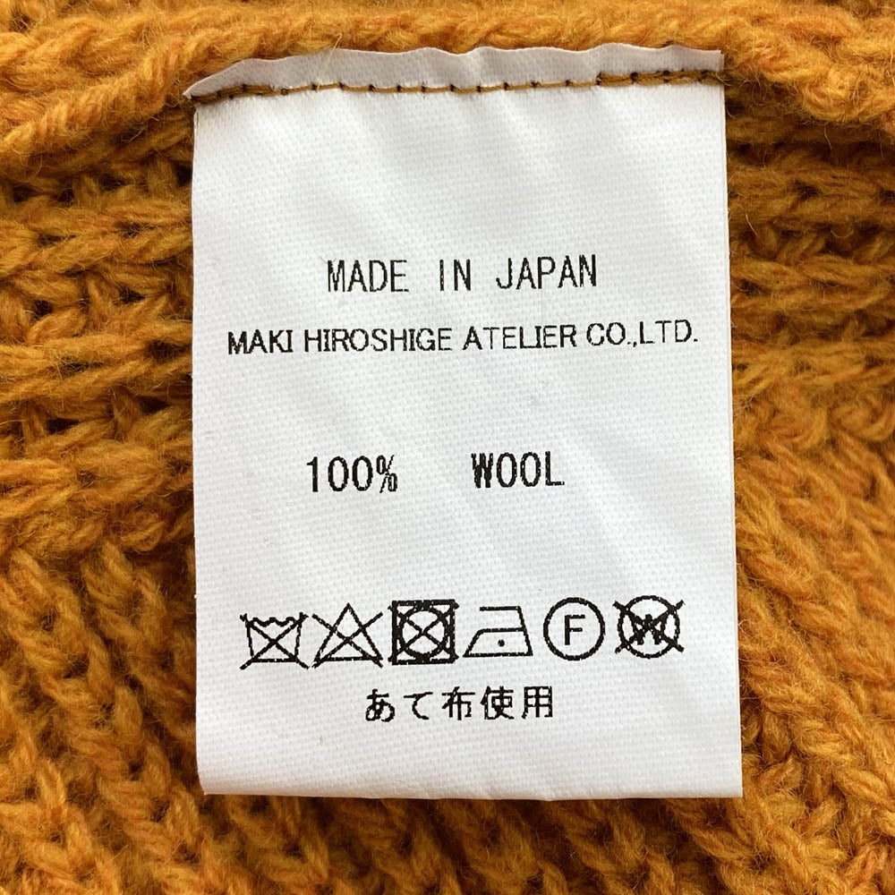 gomme ゴム サイドボタン ローゲージ ウール ニット オレンジ系 M【中古】