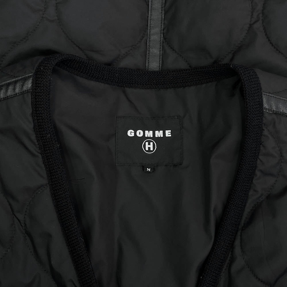 ゴムオム 袖フリース切替 キルティング ジャケット ブラック系 M【中古】
