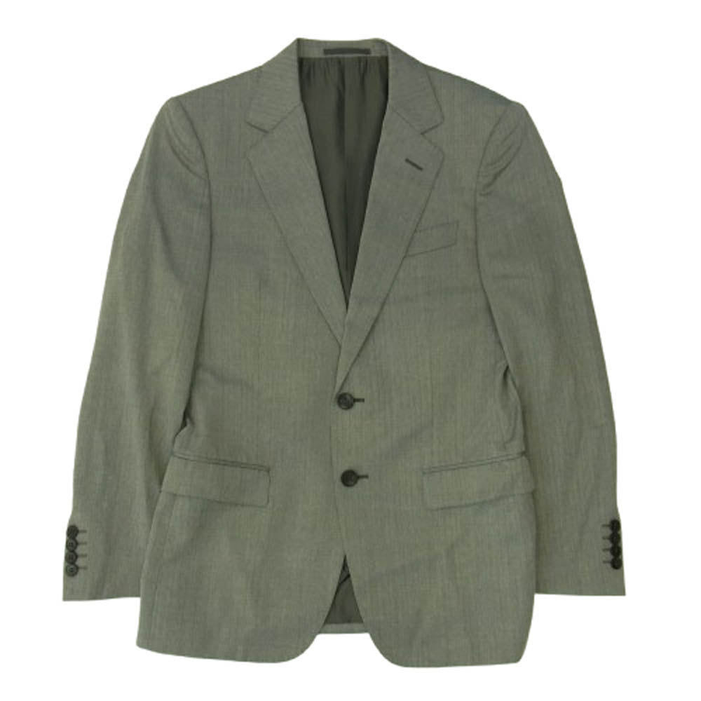 GUCCI グッチ 2852FK 2B ストライプ テーラードジャケット スラックス セットアップ スーツ グレー系 44【中古】