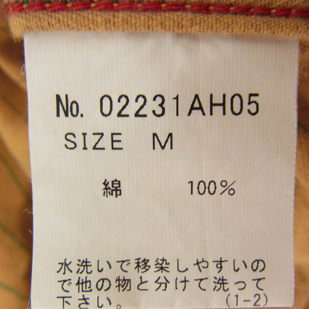 HYSTERIC GLAMOUR ヒステリックグラマー 02231AH05 HYS BOTTLERS ボトルロゴ ワッペン エンジニア ストライプ 長袖 シャツ ブラウン系 M【中古】