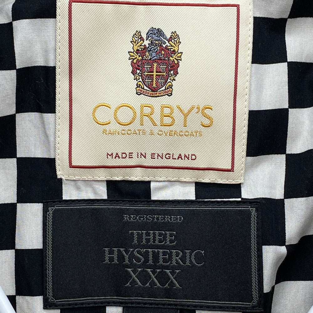 HYSTERIC GLAMOUR ヒステリックグラマー 06201AC01 THEE HYSTERIC XXX × CORBY’S 英国製 裏地チェッカー トレンチコート ブラウン系 M【中古】
