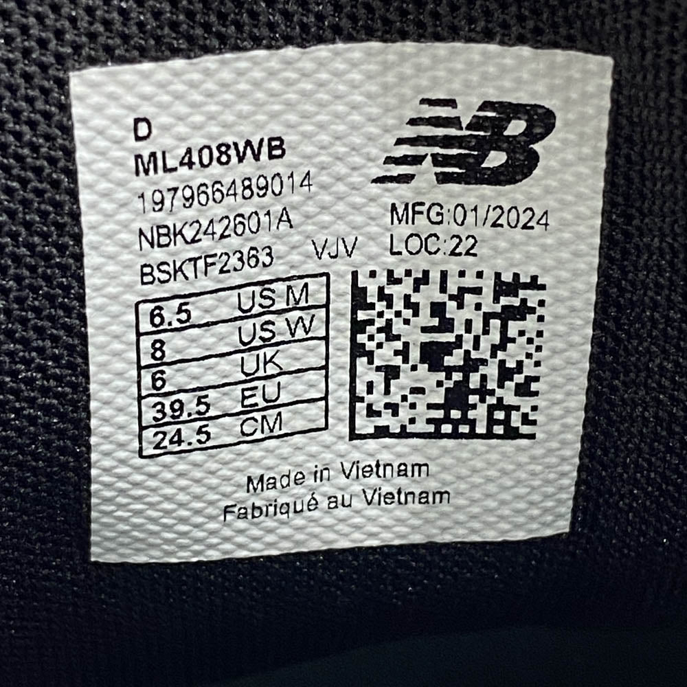 NEW BALANCE ニューバランス ML408WB ローカット スニーカー ホワイト系 24.5cm【中古】
