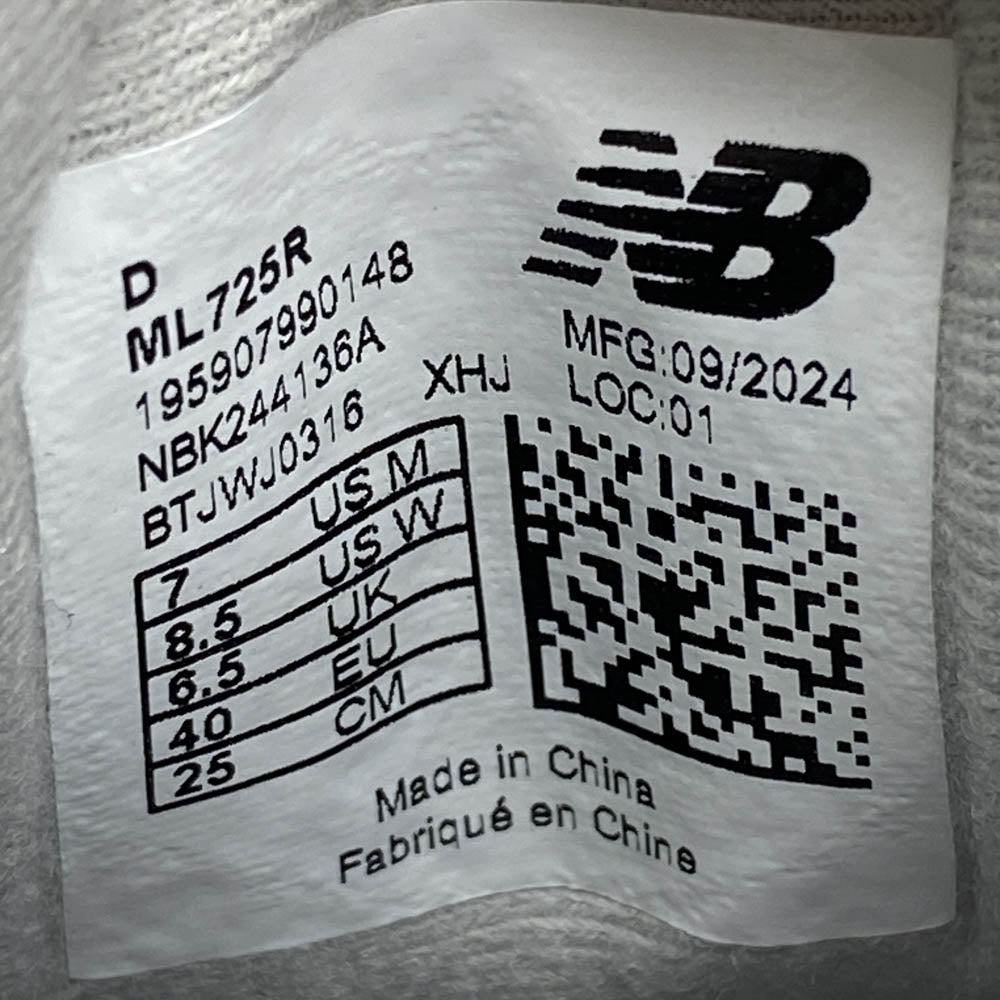 NEW BALANCE ニューバランス 21AW ML725R ローカット スニーカー ブラック系 25cm【中古】