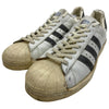 adidas アディダス 80s made in france フランス製 ヴィンテージ SUPER STAR 灰蛇 グレー スネークライン スーパースター ローカット スニーカー ホワイト系 10.5【中古】