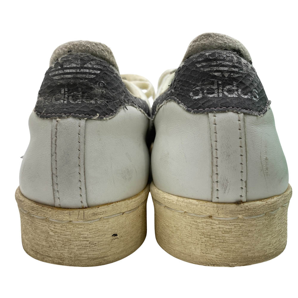 adidas アディダス 80s made in france フランス製 ヴィンテージ SUPER STAR 灰蛇 グレー スネークライン スーパースター ローカット スニーカー ホワイト系 10.5【中古】