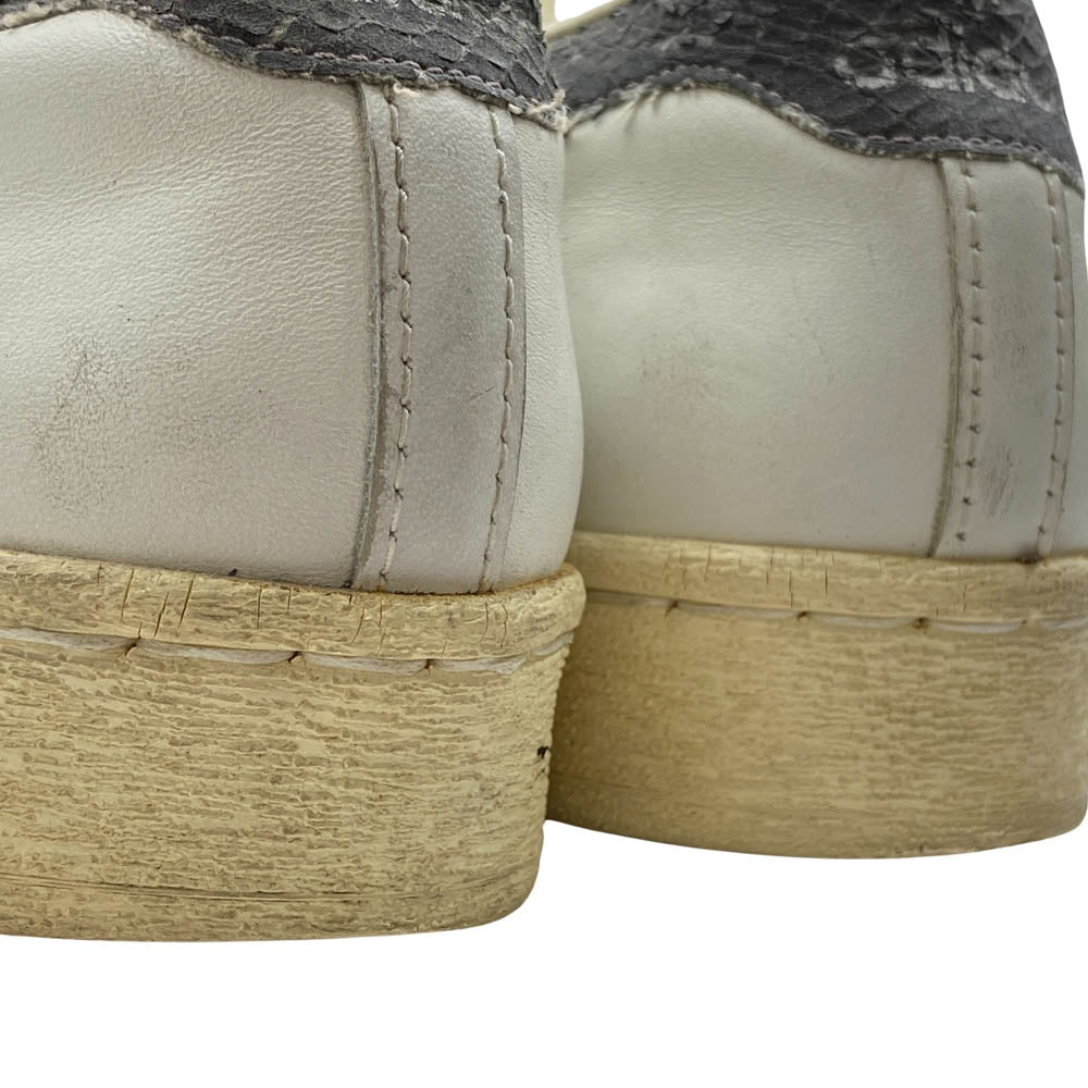 adidas アディダス 80s made in france フランス製 ヴィンテージ SUPER STAR 灰蛇 グレー スネークライン スーパースター ローカット スニーカー ホワイト系 10.5【中古】