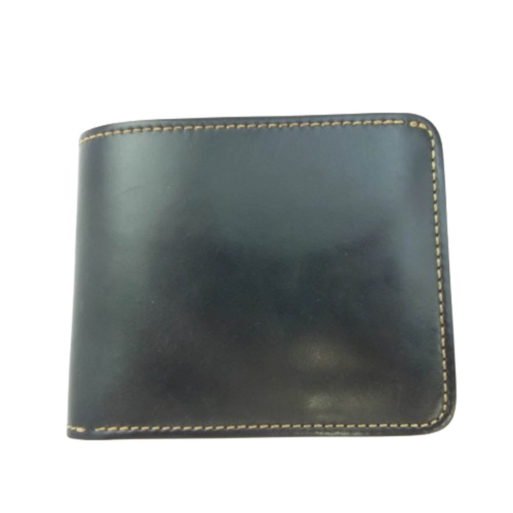WILDSWANS ワイルドスワンズ SHELLCORDOVAN GROUNDER シェルコードバン グラウンダー イングリッシュブライドルレザー 二つ折り財布 モスグリーン系【美品】【中古】