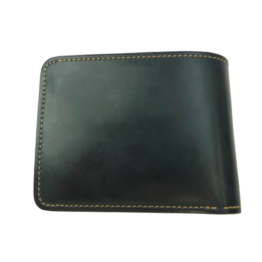 WILDSWANS ワイルドスワンズ SHELLCORDOVAN GROUNDER シェルコードバン グラウンダー イングリッシュブライドルレザー 二つ折り財布 モスグリーン系【美品】【中古】