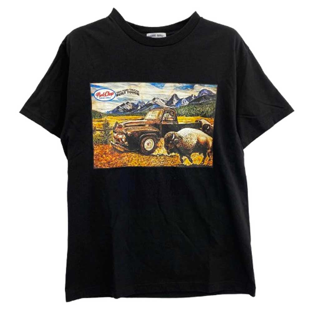 PORKCHOP ポークチョップ ファスティーワークス バックプリント 半袖 Tシャツ ブラック系 M【中古】