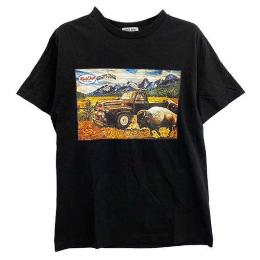 PORKCHOP ポークチョップ ファスティーワークス バックプリント 半袖 Tシャツ ブラック系 M【中古】