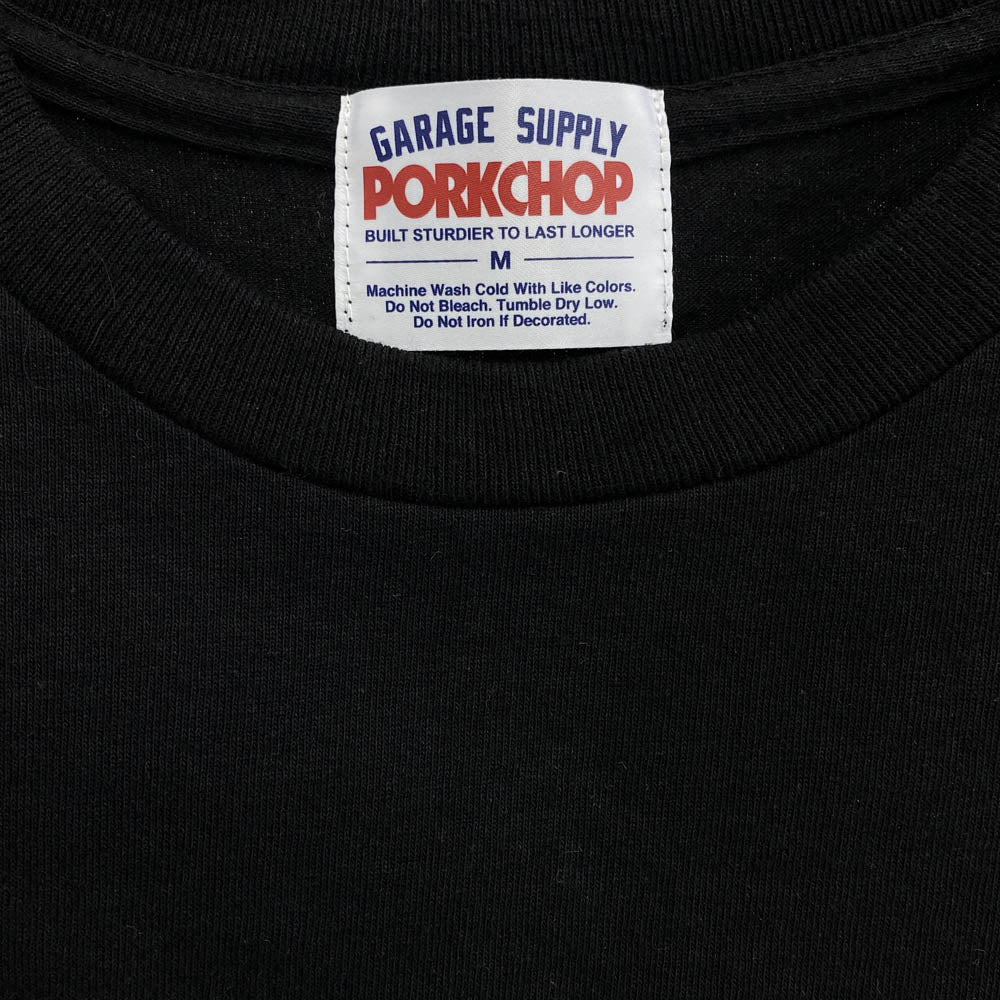 PORKCHOP ポークチョップ ファスティーワークス バックプリント 半袖 Tシャツ ブラック系 M【中古】