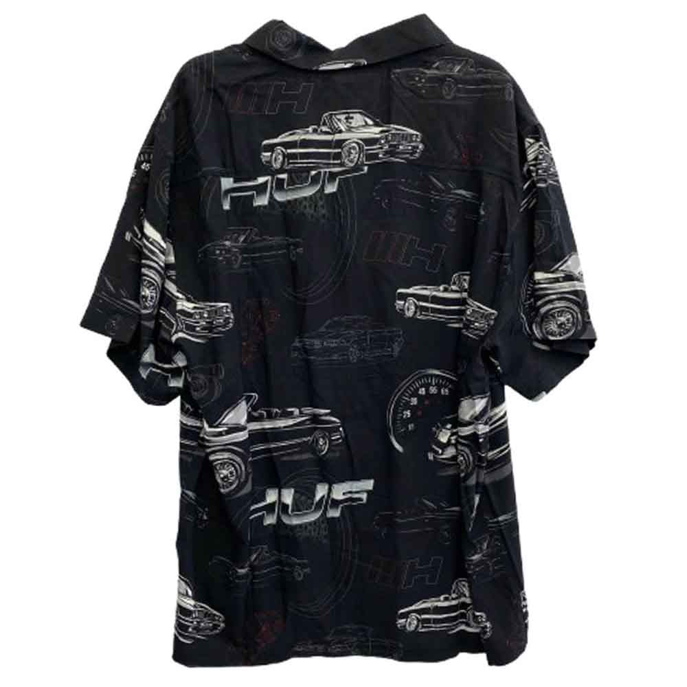 HUF ハフ BU00181 DROP TOP RESORT SHIRT ドロップ トップ リゾート 半袖 シャツ ブラック系 L【中古】