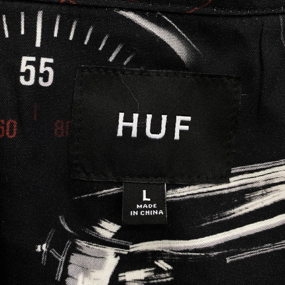 HUF ハフ BU00181 DROP TOP RESORT SHIRT ドロップ トップ リゾート 半袖 シャツ ブラック系 L【中古】