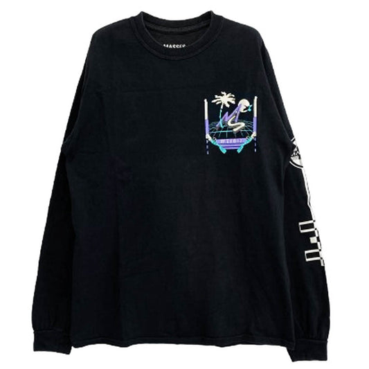 MASSES マシス 袖プリント 長袖 Tシャツ ブラック系 M【中古】