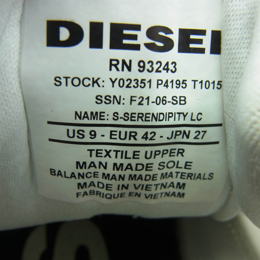 DIESEL ディーゼル F21-06-SB ローカット スニーカー ホワイト系 27cm【中古】