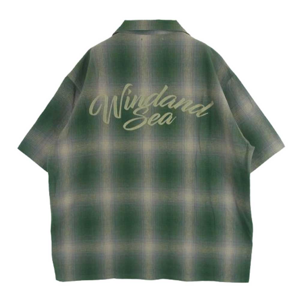 WIND AND SEA ウィンダンシー WDS-O-ATSF-24-Q4-SH-01 Cotton Plaid S/S Shirt コットン プライド チェック 半袖 シャツ グリーン系 ベージュ系 L【中古】