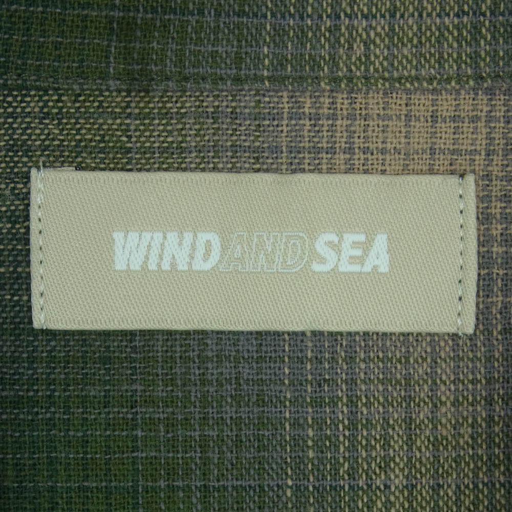 WIND AND SEA ウィンダンシー WDS-O-ATSF-24-Q4-SH-01 Cotton Plaid S/S Shirt コットン プライド チェック 半袖 シャツ グリーン系 ベージュ系 L【中古】