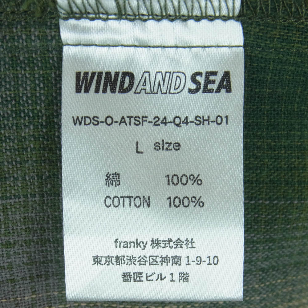 WIND AND SEA ウィンダンシー WDS-O-ATSF-24-Q4-SH-01 Cotton Plaid S/S Shirt コットン プライド チェック 半袖 シャツ グリーン系 ベージュ系 L【中古】