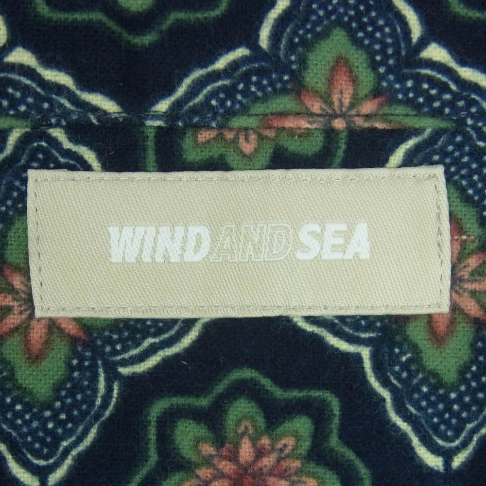 WIND AND SEA ウィンダンシー WDS-SH-07 pattern open collar shirt パターン オープン カラー 半袖 シャツ ネイビー系 グリーン系 M【中古】