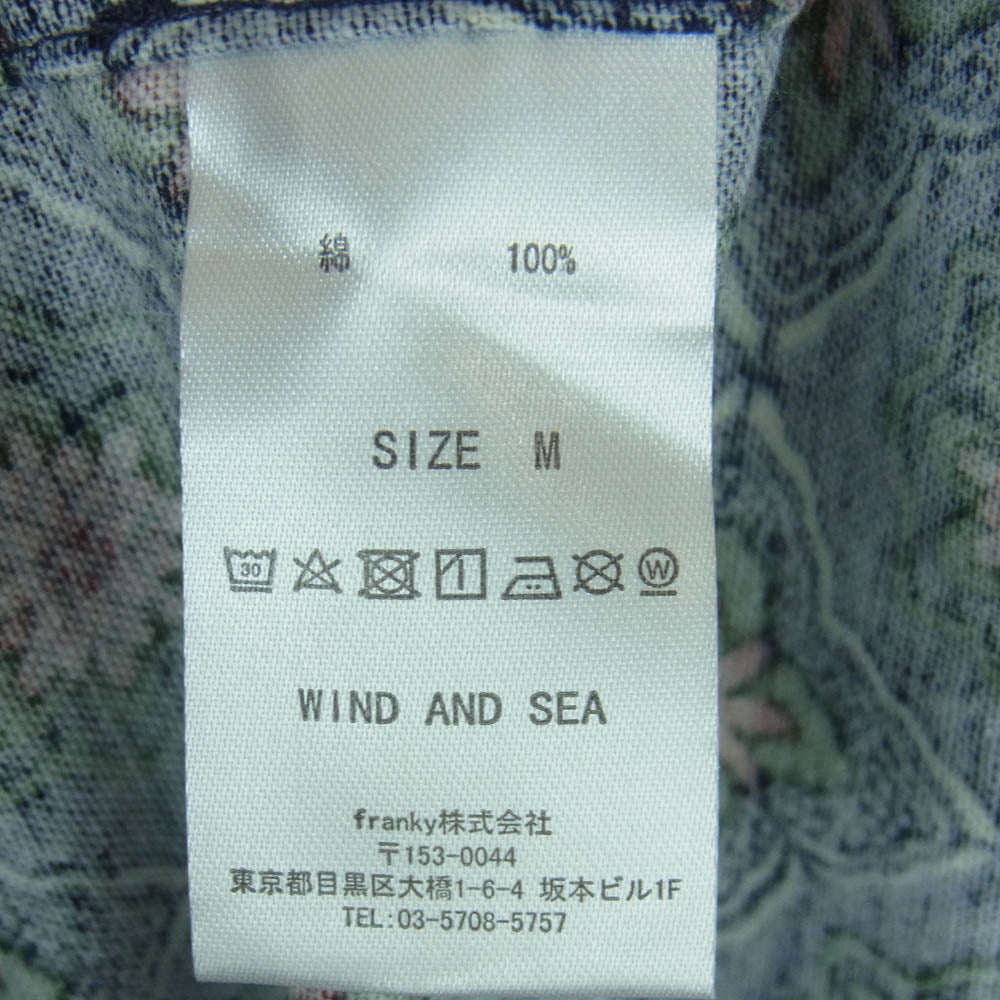WIND AND SEA ウィンダンシー WDS-SH-07 pattern open collar shirt パターン オープン カラー 半袖 シャツ ネイビー系 グリーン系 M【中古】