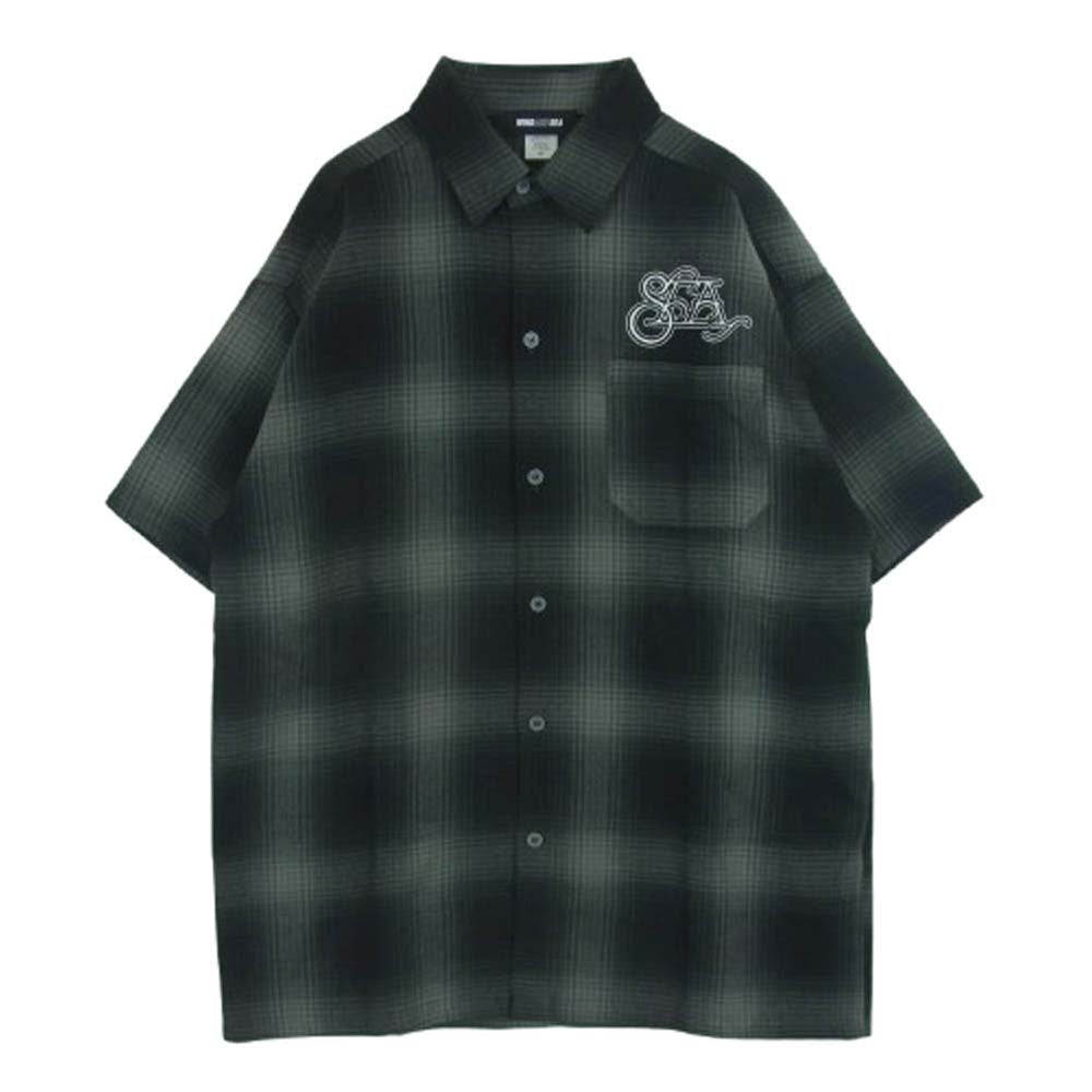 WIND AND SEA ウィンダンシー WDS-O-STN-24-Q4-SH-01 Black Magic ブラック マジック プライド チェック 半袖 シャツ ブラック系 グレー系 M【美品】【中古】