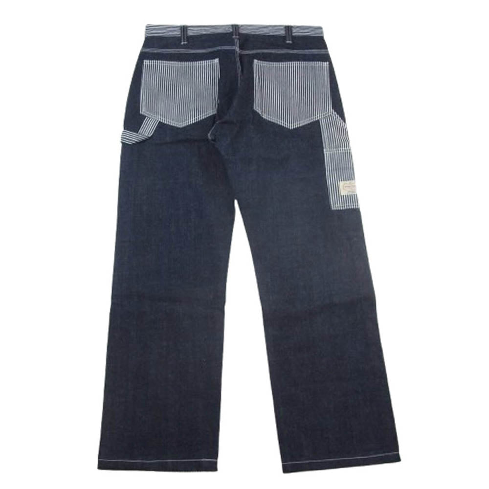 KOJIMA GENES 児島ジーンズ デニム × ヒッコリー ペインター パンツ インディゴブルー系 34【美品】【中古】