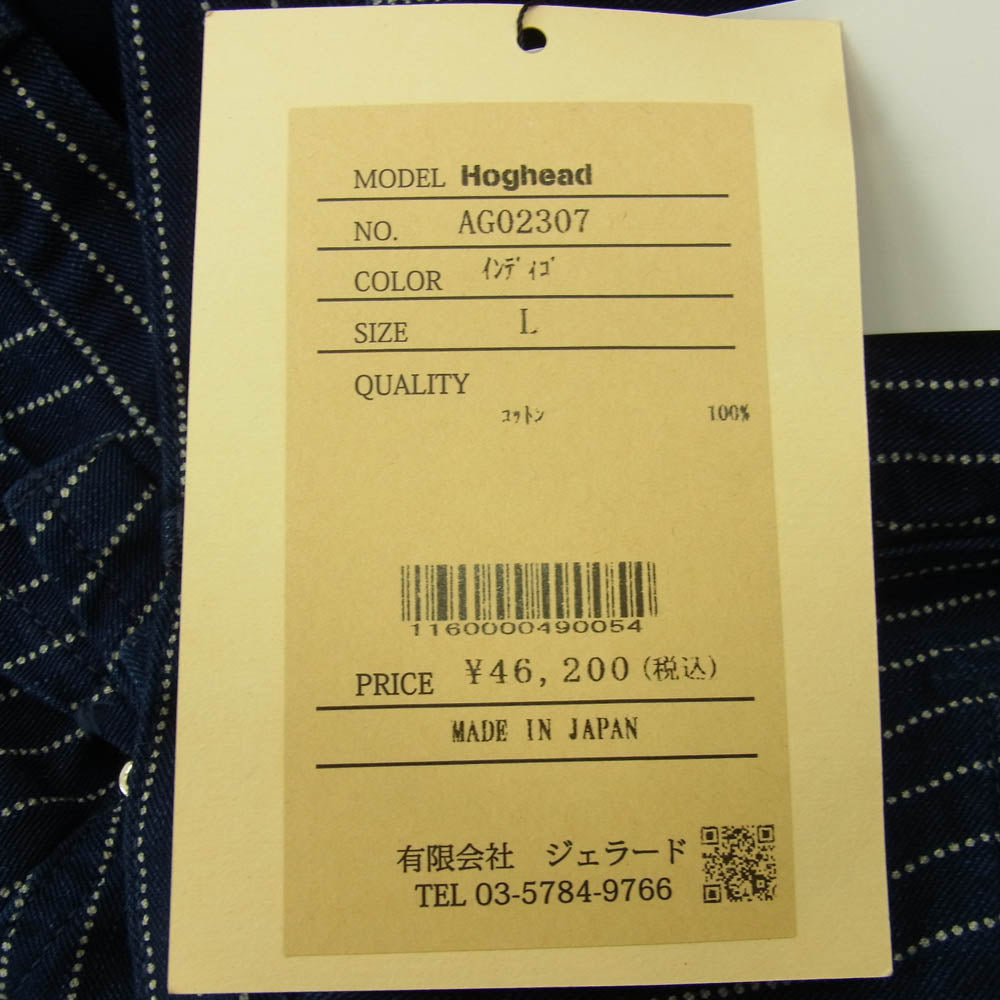 JELADO ジェラード AG02307 Hoghead Wabash Trousers ウォバッシュ ストライプ トラウザー パンツ インディゴブルー系 L【新古品】【未使用】【中古】