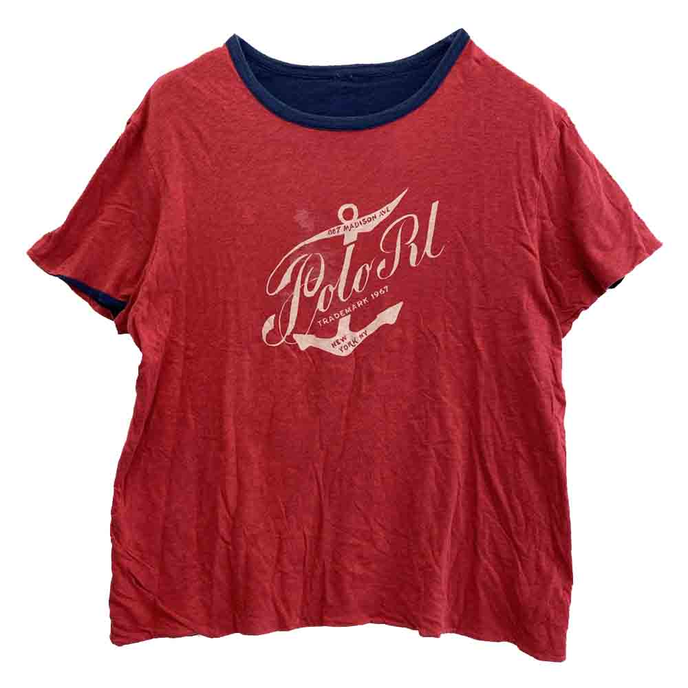 POLO RALPH LAUREN ポロ・ラルフローレン リバーシブル 半袖 Tシャツ レッド系 ブルー系【中古】