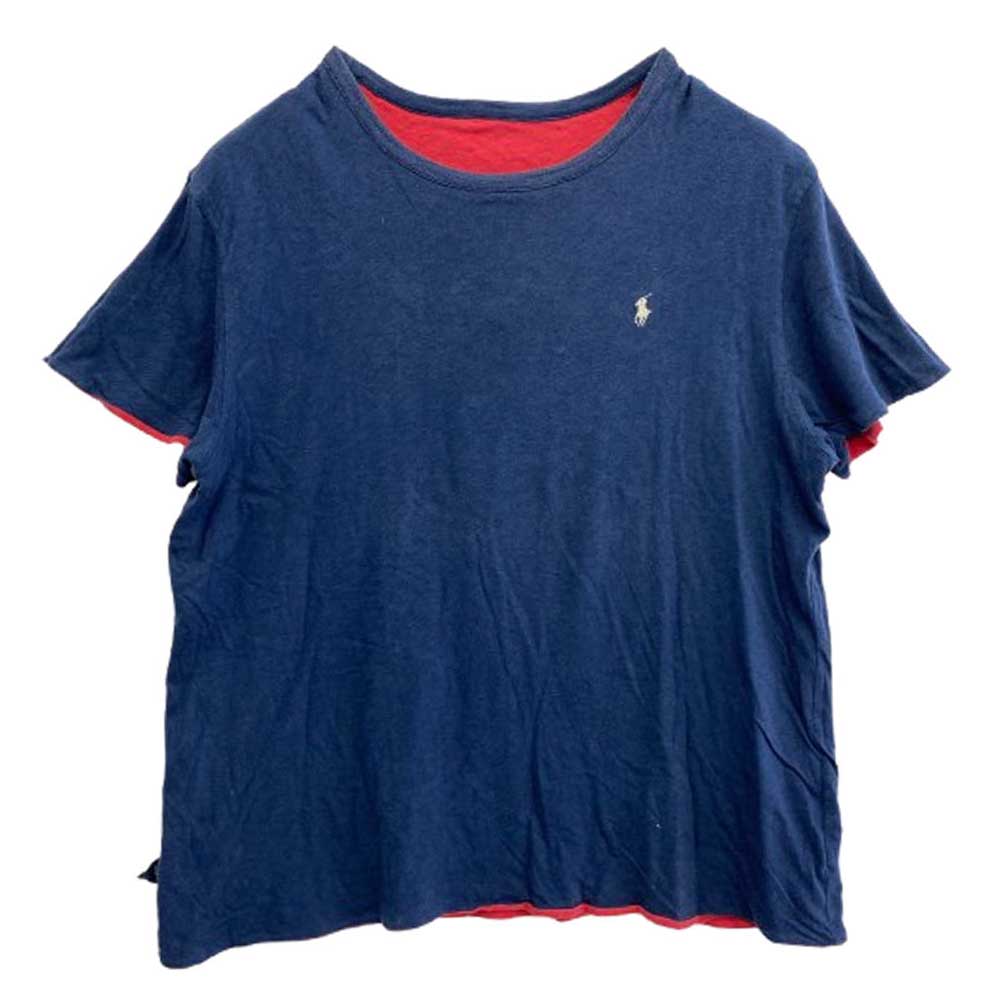 POLO RALPH LAUREN ポロ・ラルフローレン リバーシブル 半袖 Tシャツ レッド系 ブルー系【中古】