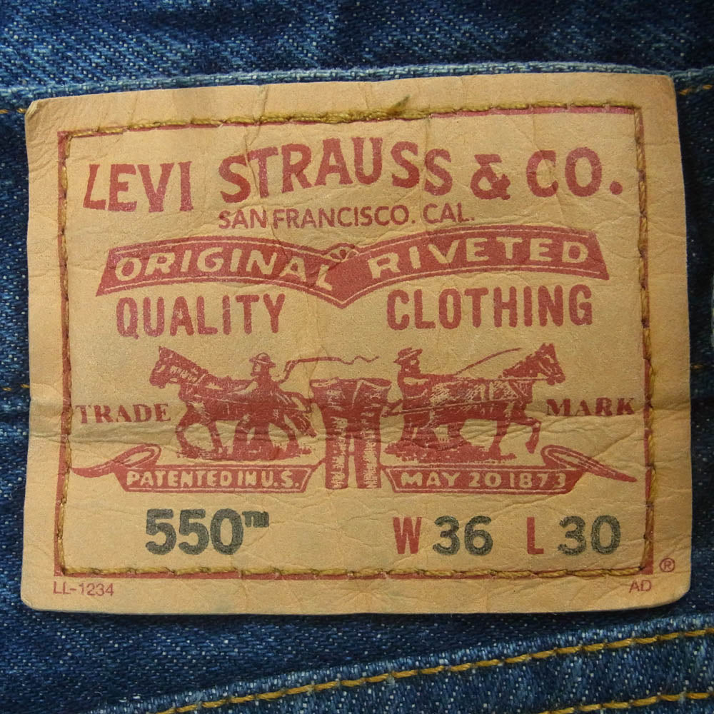 Levi's リーバイス 550 RELAXED FIT リラックス ジーンズ デニム パンツ メキシコ製 インディゴブルー系 W36 L30【中古】