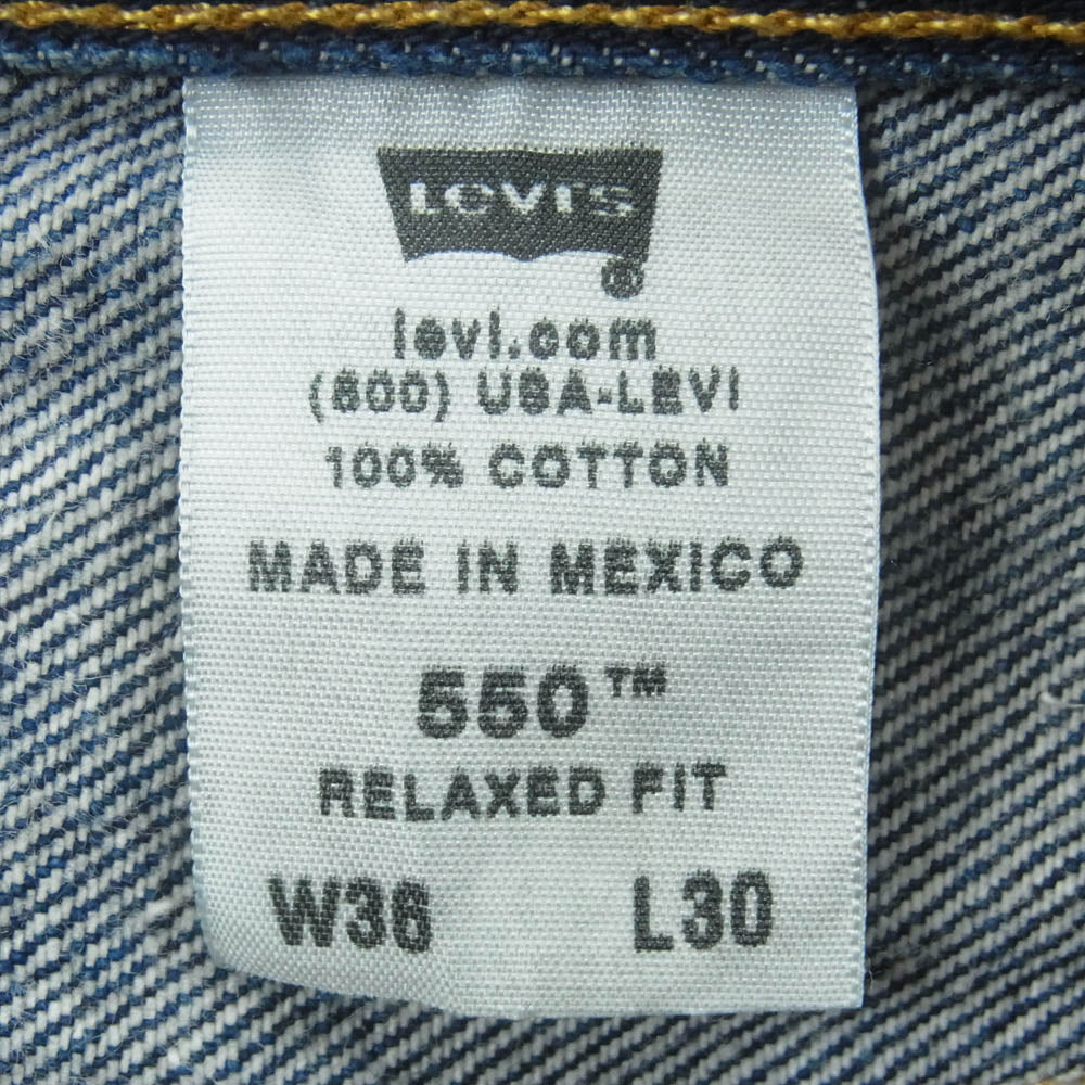 Levi's リーバイス 550 RELAXED FIT リラックス ジーンズ デニム パンツ メキシコ製 インディゴブルー系 W36 L30【中古】