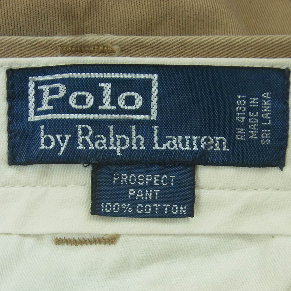 POLO RALPH LAUREN ポロ・ラルフローレン PROSPECT PANTS チノ トラウザー パンツ ライトブラウン系 36 / 34【中古】