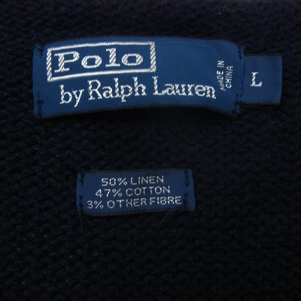 POLO RALPH LAUREN ポロ・ラルフローレン 星条旗 クルーネック ニット セーター ネイビー系 L【中古】