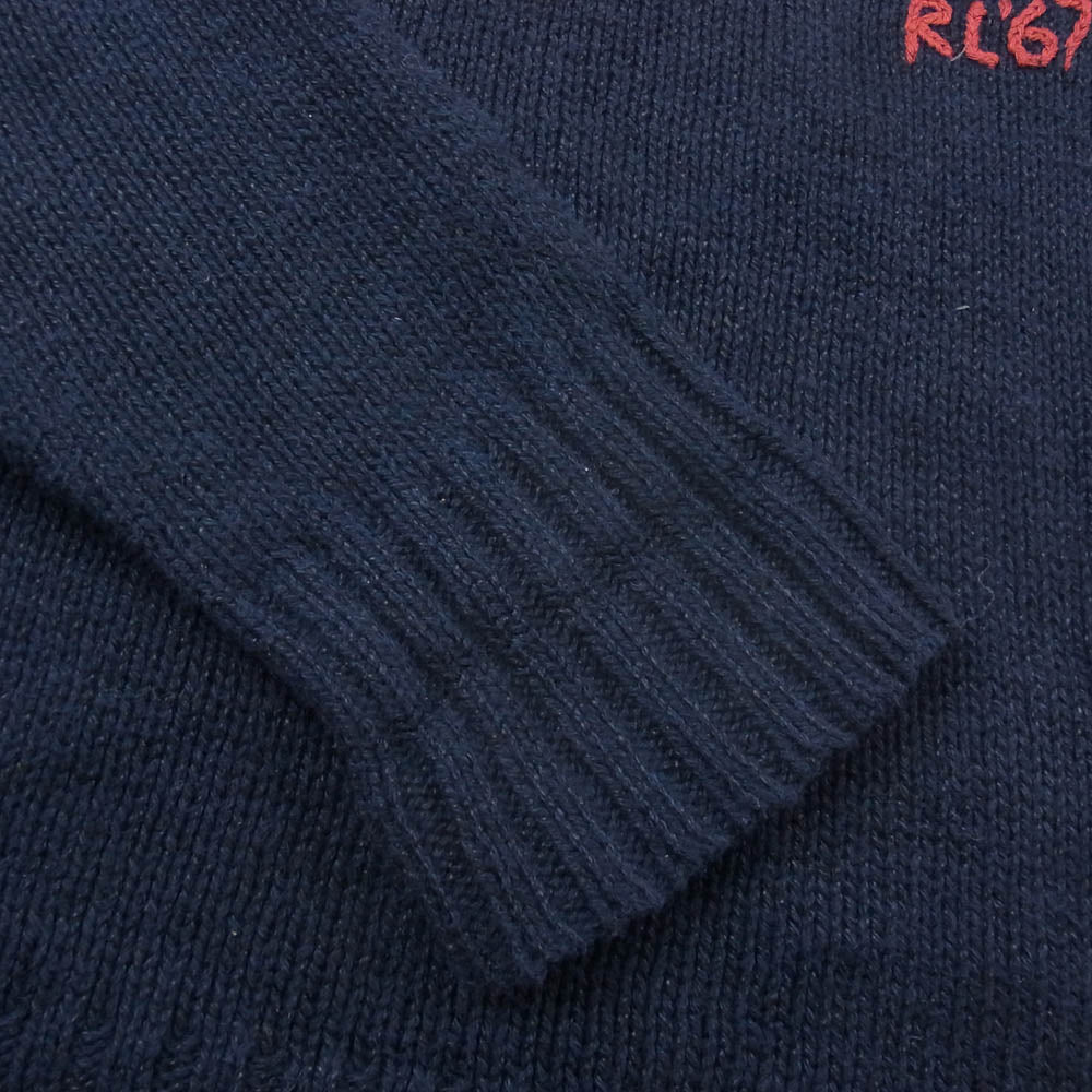 POLO RALPH LAUREN ポロ・ラルフローレン 星条旗 クルーネック ニット セーター ネイビー系 L【中古】