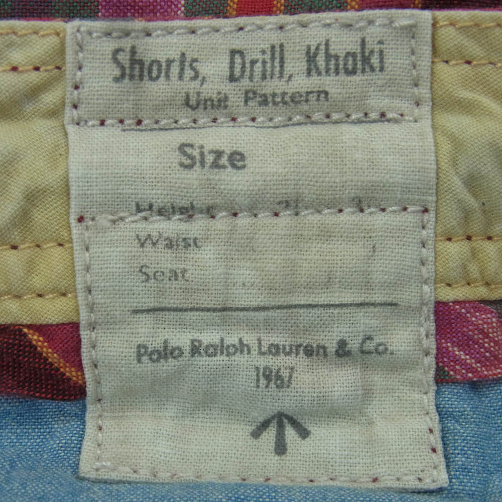 POLO RALPH LAUREN ポロ・ラルフローレン Shorts Drill Khaki Unit Pattern ユニット パターン ネイティブ柄 ショーツ ハーフ ショート パンツ レッド系 パープル系 38【中古】