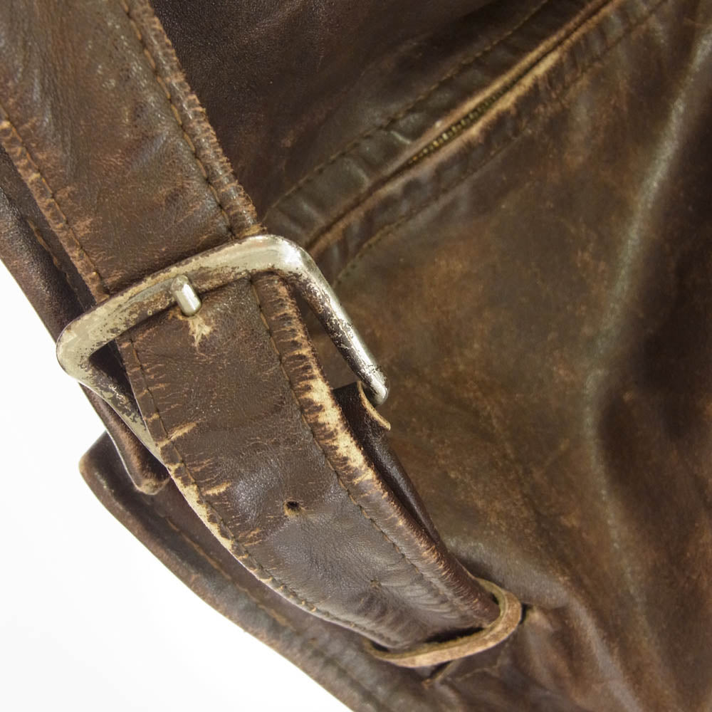 ヴィンテージ ヴィンテージ 30s～40s AEROジップ コの字 シングル ライダース レザー ジャケット ブラウン系 サイズ不明【中古】