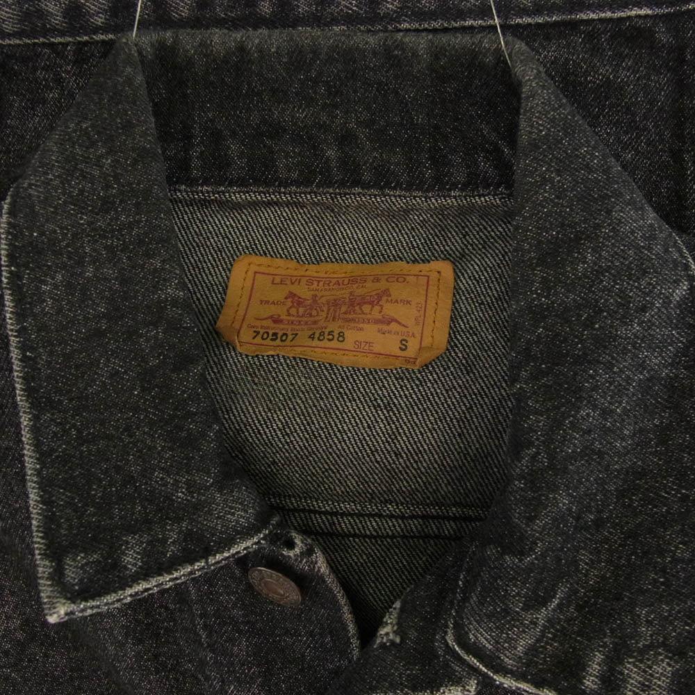 Levi's リーバイス 70507-4858 USA製 BLACK DENIM JACKET 先染め ヴィンテージ ブラック デニム ジャケット ブラック系 S【中古】
