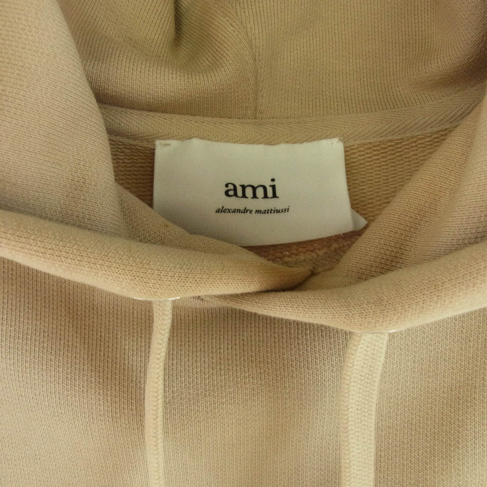 AMI PARIS アミパリス USW205.747 ロゴ刺繍 プルオーバー パーカー ベージュ系 M【中古】