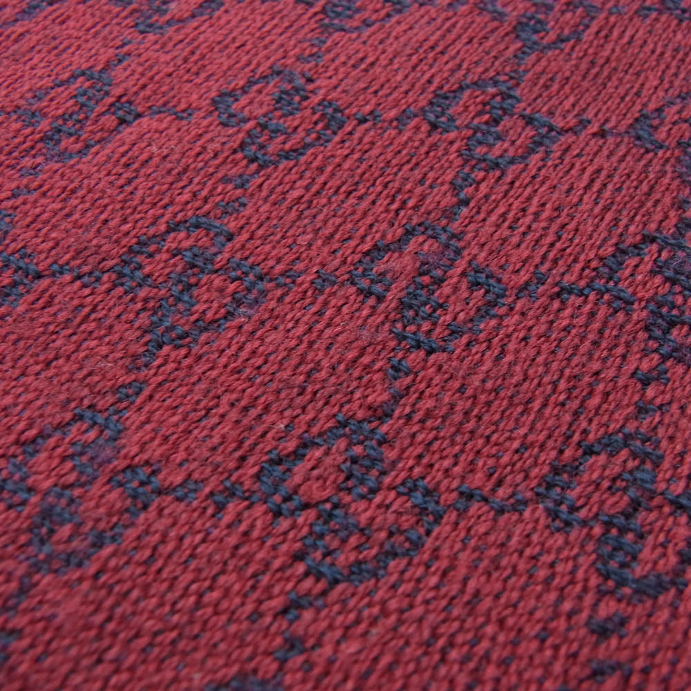 GUCCI グッチ 433854 4G200 GGロゴ 総柄 ジャカードウール スカーフ マフラー ワインレッド系【中古】