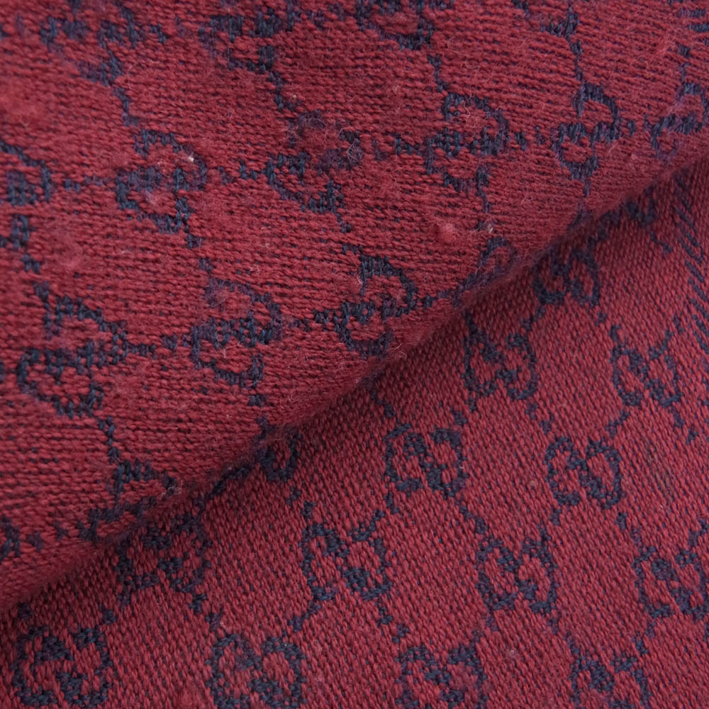 GUCCI グッチ 433854 4G200 GGロゴ 総柄 ジャカードウール スカーフ マフラー ワインレッド系【中古】