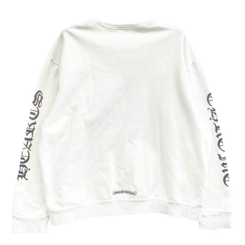 CHROME HEARTS クロムハーツ（原本無） SWTSHRT PLVR ネックロゴプリント クルーネック スウェット ホワイト系 L【中古】