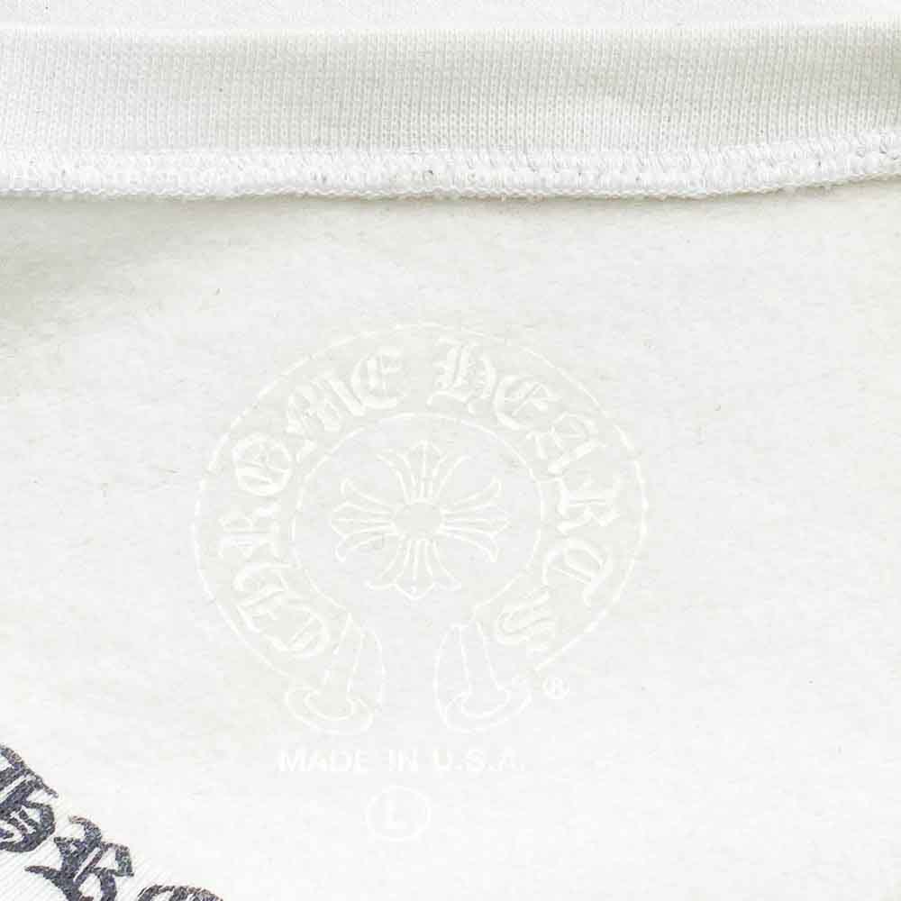 CHROME HEARTS クロムハーツ（原本無） SWTSHRT PLVR ネックロゴプリント クルーネック スウェット ホワイト系 L【中古】