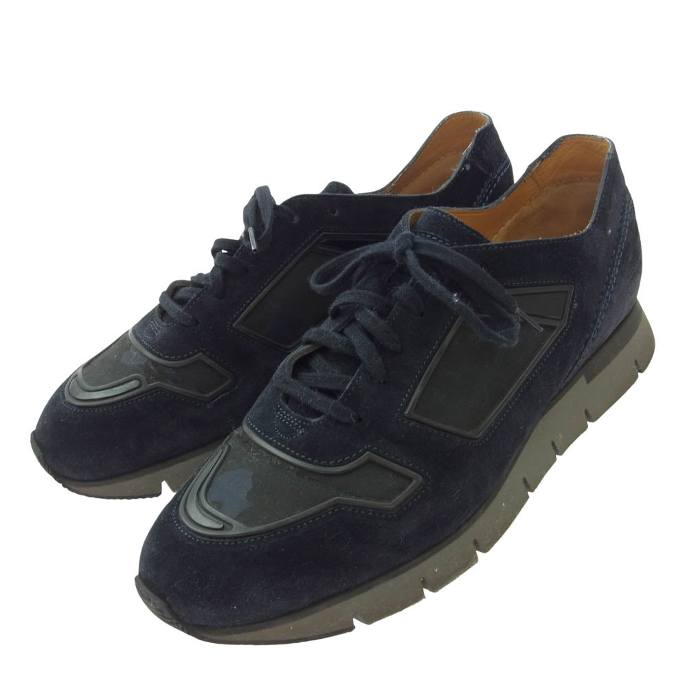 Santoni サントーニ B38S Camu suede sneakers カモ スエード スニーカー シューズ ネイビー系 8【中古】