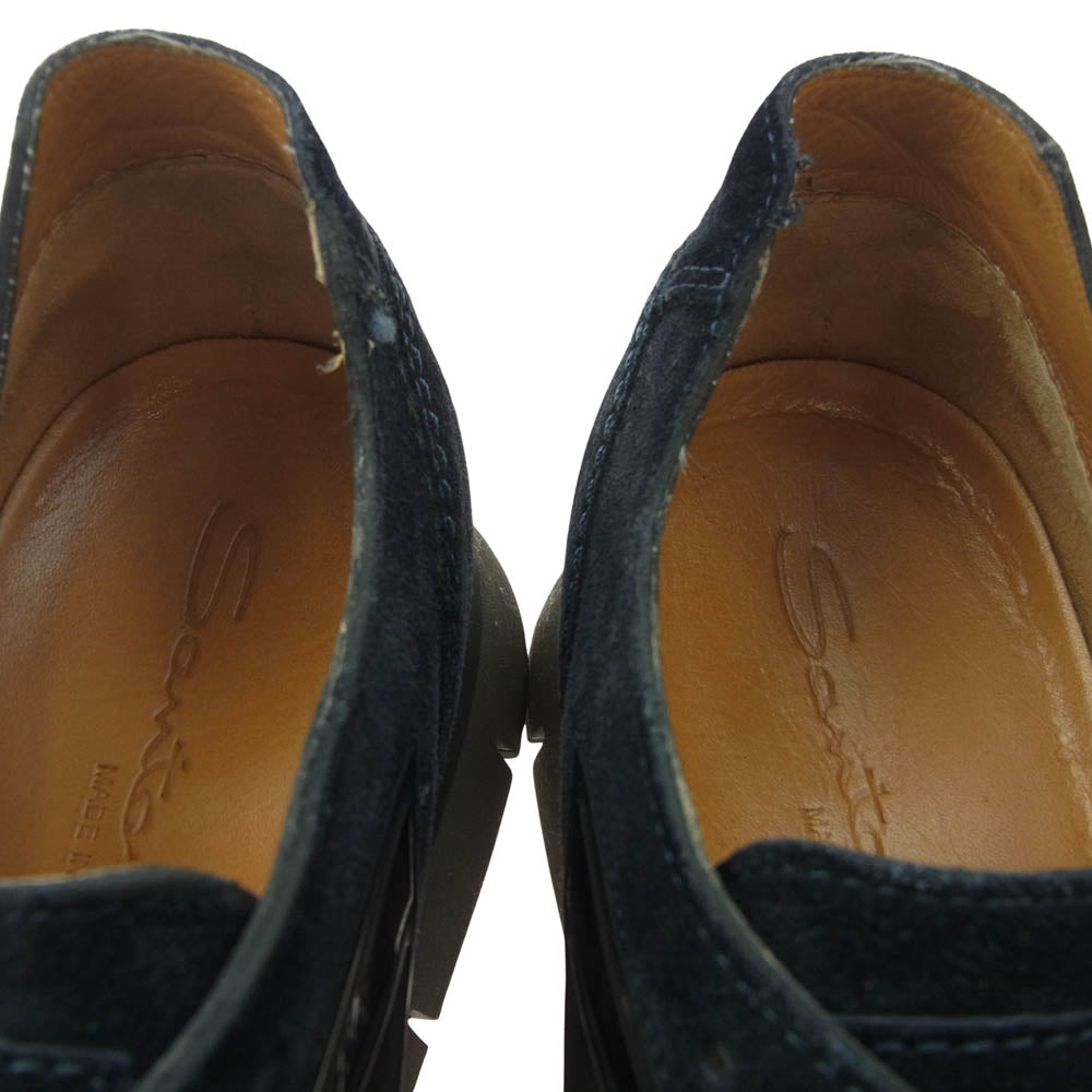 Santoni サントーニ B38S Camu suede sneakers カモ スエード スニーカー シューズ ネイビー系 8【中古】