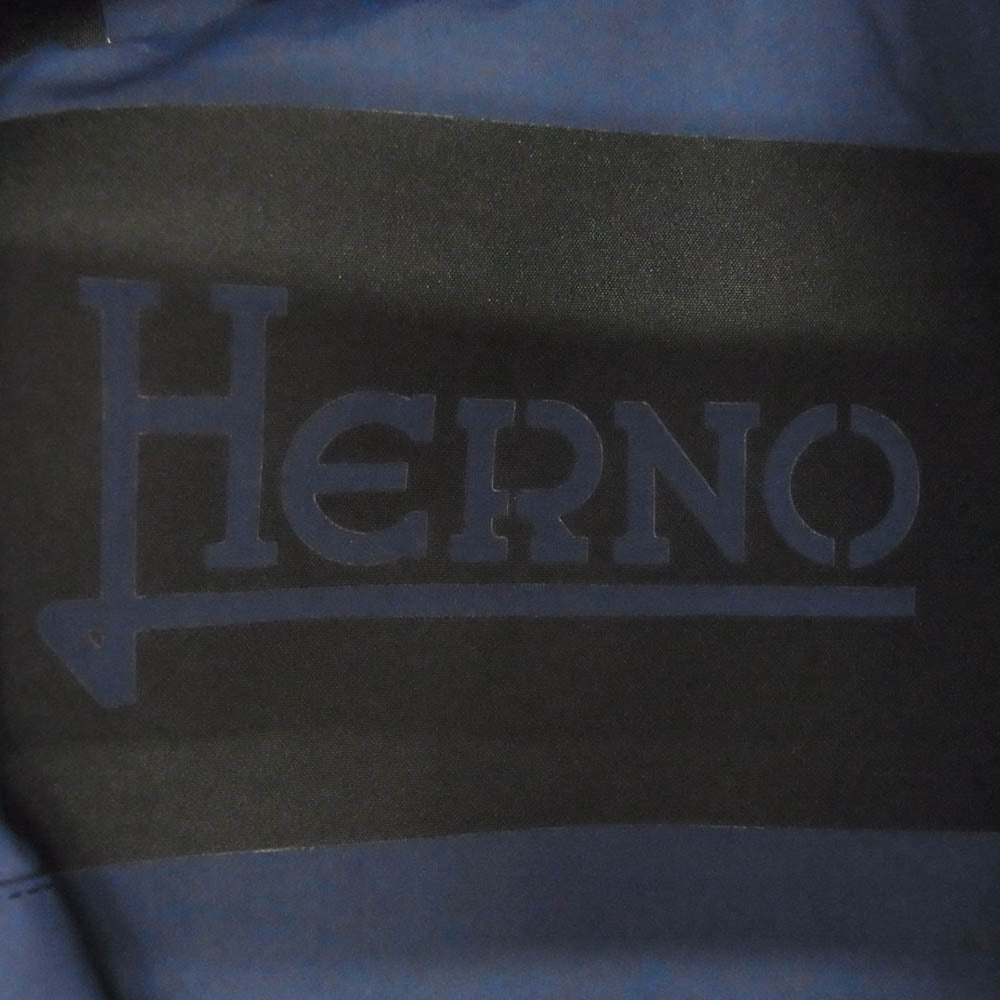 Herno ヘルノ PA0076U ウォーター レペレント ポリエステル フーディー シャツ コート ブルー系 54【極上美品】【中古】